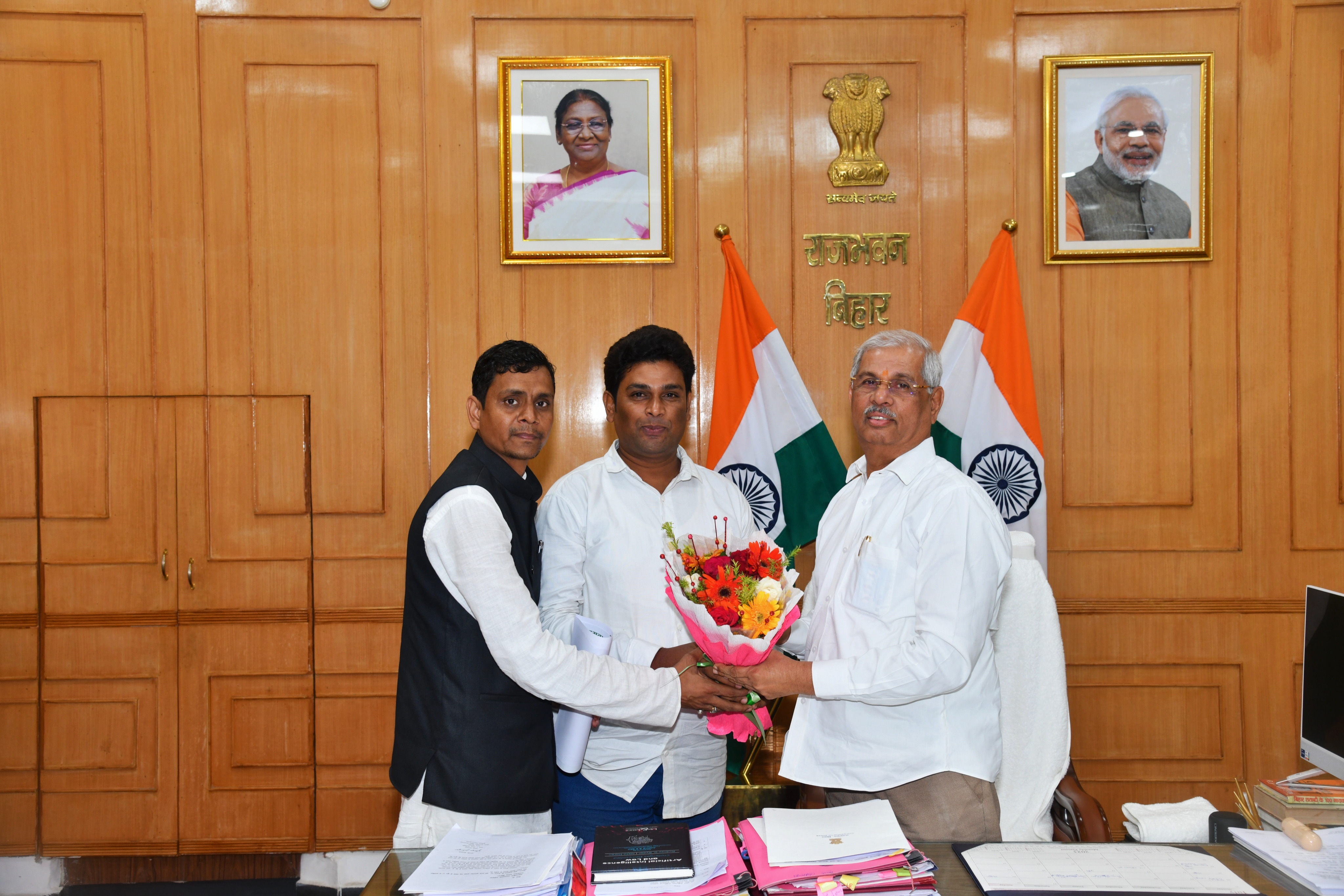 Uday Mandal with  BIhar Governor Rajendra Arlekar